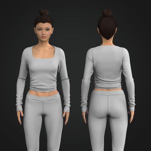 Ladies Squared Off Neckline Knuckle Length Set In Sleeve Tee Tech Pack