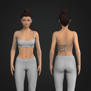 Ladies Squared Off Neckline Open Back Bralette