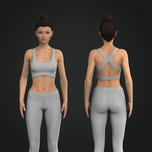Ladies Squared Off Neckline Racer Back Cut Out Sports Bra Tech Pack