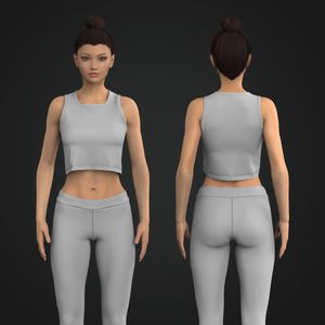 Ladies Squared Off Neckline Relaxed Crop Tank Top