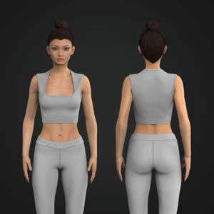 Ladies Squared Off Neckline Ribbed Crop Tank Top