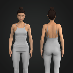 Ladies Squared Off Neckline Strappy Tank Top Tech Pack
