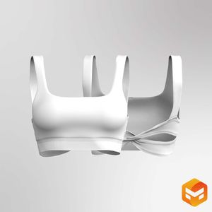 Ladies Squared Off Neckline Twisted Back Cut Out Bra 3D Garment