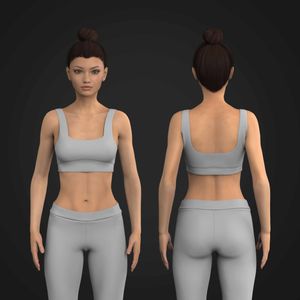 Ladies Squared Off Neckline V-Shaped Waistband Sports Bra Tech Pack