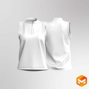 Ladies Stand Collar Tailored Fit Tank Top 3D Garment