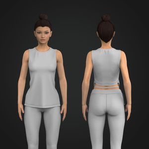 Ladies Stepped Hem Backless Tank Top Tech Pack