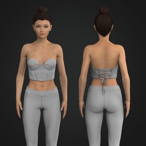 Ladies Strapless Corset Tech Pack