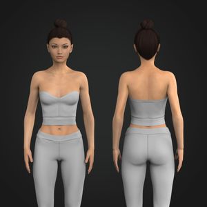Ladies Strapless Crop Top Tech Pack