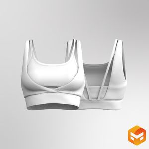 Ladies Strappy 2 In 1 Sports Bra 3D Garment