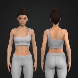 Ladies Strappy Asymmetrical Sports Bra Tech Pack