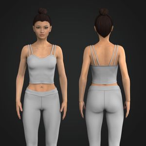 Ladies Strappy Camisole Crop Top Tech Pack