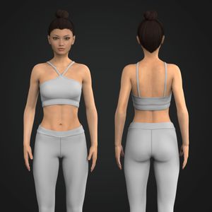 Ladies Strappy Halter Neckline Crop Bra Tech Pack