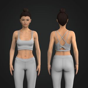 Ladies Strappy Interlocking Criss Cross Back Sports Bra