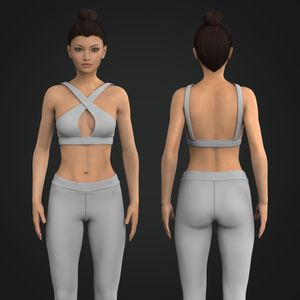 Ladies Strappy Keyhole Neckline Sports Bra Tech Pack