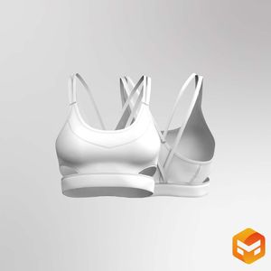 Ladies Strappy Mesh Cut Out Sports Bra 3D Garment
