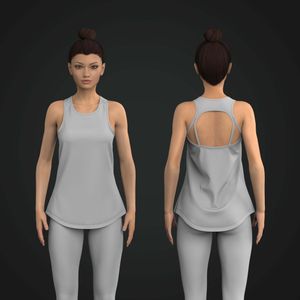 Ladies Strappy Open Back Relaxed Tank Top Tech Pack