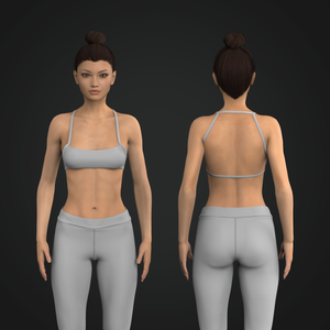 Ladies Strappy Open Back Sports Bra Tech Pack