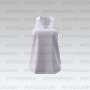 Ladies Strappy Racer Back Scallop Bottom Tank Top Smart Mockup