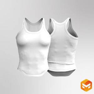 Ladies Strappy Scallop Bottom Fitted Tank Top 3D Garment