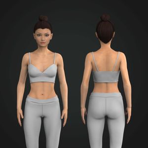 Ladies Strappy Triangular Crop Tank Top Tech Pack