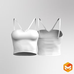 Ladies Strappy V-Shape Crop Tank Top 3D Garment