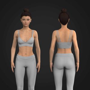 Ladies Strappy V-Shaped Neckline Crop Bra Tech Pack