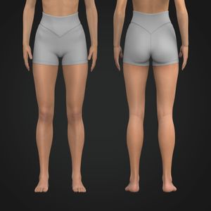 Ladies Super High Waisted V-Shaped Waistband Biker Shorts Tech Pack