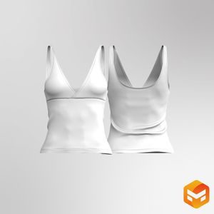 Ladies Surplice Front Neckline Fitted Tank Top 3D Garment