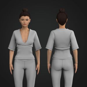 Ladies Surplice Neckline Fitted Short Sleeve Top Tech Pack