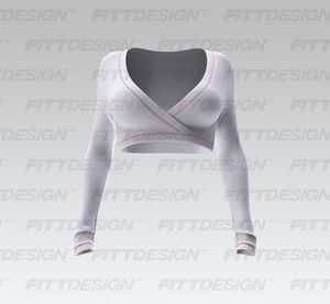 Ladies Surplice Neckline Long Sleeve Micro Top Smart Mockup