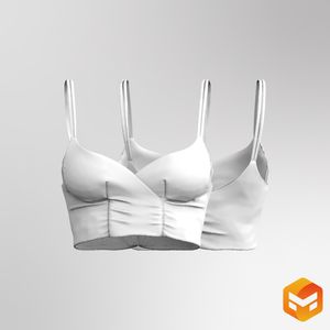 Ladies Surplice Neckline Ruched Crop Tank Top 3D Garment