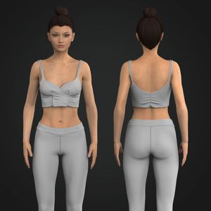 Ladies Surplice Neckline Ruched Crop Tank Top Tech Pack
