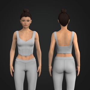 Ladies Sweetheart Neck Structured Corset Crop Top Tech Pack