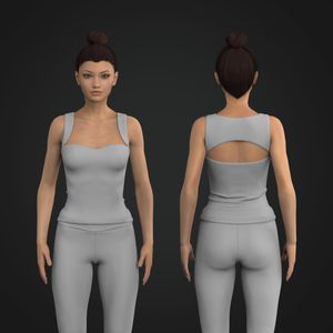 Ladies Sweetheart Neckline Cut Out Back Tank Top Tech Pack