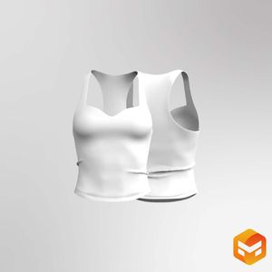 Ladies Sweetheart Neckline Scallop Bottom Fitted Tank Top 3D Garment