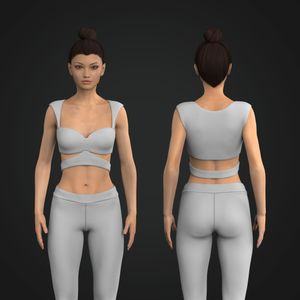 Ladies Sweetheart Neckline Side Cut Out Bra Tech Pack