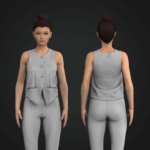 Ladies Tailored Button Up Vest Tech Pack