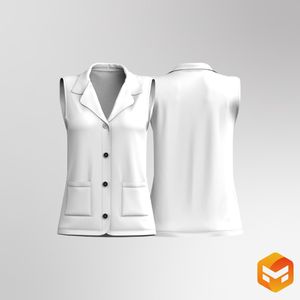 Ladies Tailored Scrub Vest 3D Garment