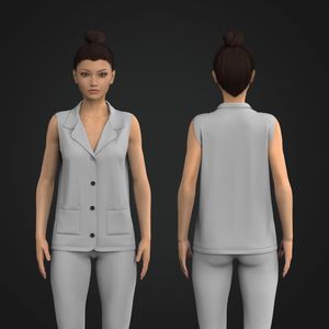 Ladies Tailored Scrub Vest Tech Pack