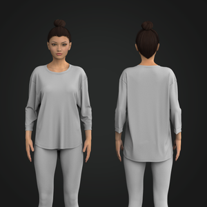 Ladies Three Quarter Sleeve Shirttail Bottom Tee Tech Pack