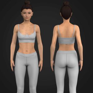 Ladies Triangular Contouring Ribbed Bra Tech Pack