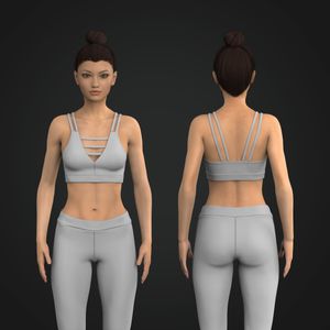 Ladies Triple Front Strap V-Shaped Sports Bra Tech Pack