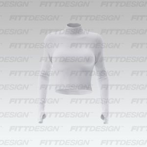 Ladies Turtle Neck Runners Sleeve Crop Top Smart Mockup
