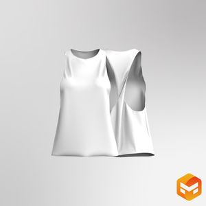 Ladies Twisted Back Dropped Armhole Tank Top 3D Garment