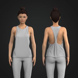 Ladies Twisted Back Dropped Armhole Tank Top Tech Pack