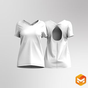 Ladies Twisted Back Opening Tee - 3D Garment