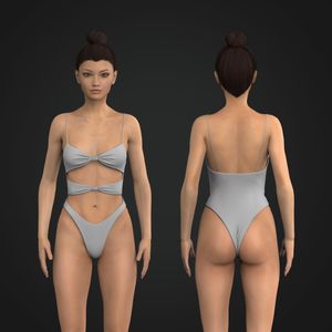 Ladies Twisted Front Cut Out One Piece Swimsuit Tech Pack