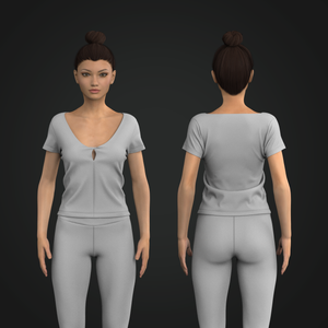 Ladies Twisted Front Cut Out Relaxed Set In Sleeve Tee Tech Pack
