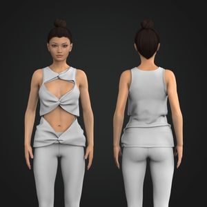 Ladies Twisted Front Cut Out Tank Top Tech Pack