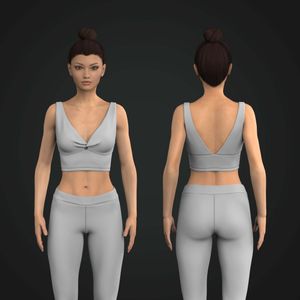 Ladies Twisted Front Fitted Crop Tank Top Tech Pack